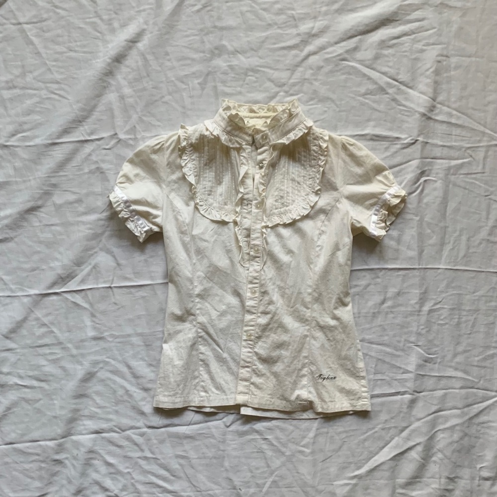 Vintage Cream Frilly Blouse